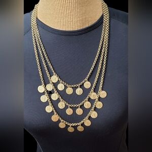 Vtg. Layered 1862 Coin Necklace by Stella&Dot